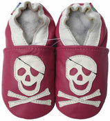 shoeszoo (carozoo) new soft soled leather infant baby shoes pirate fuchsia 0-6m