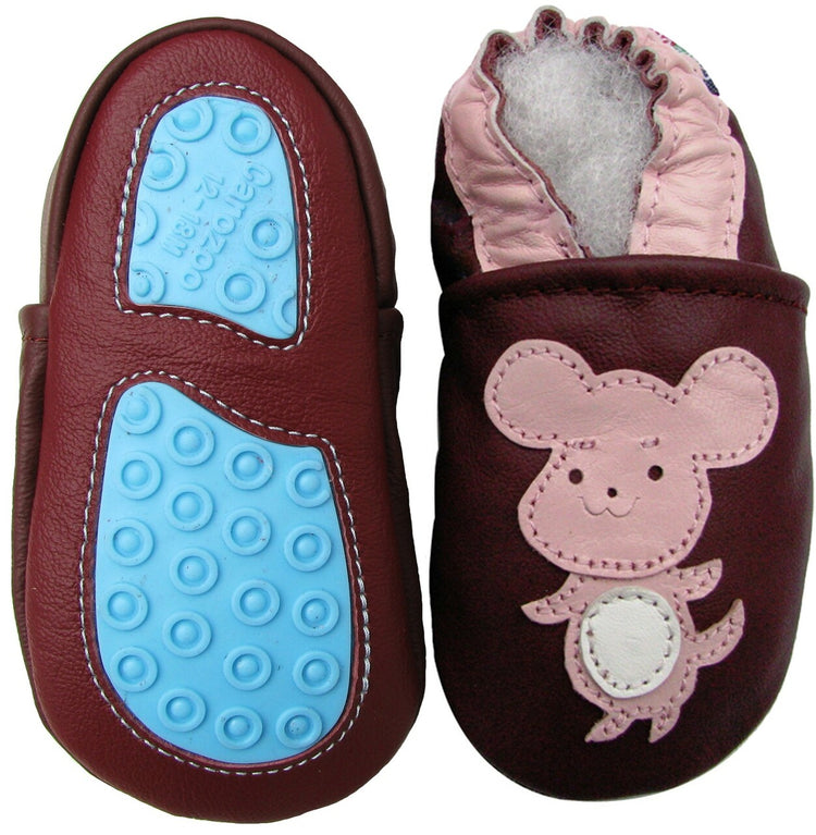 mouse cat purple Outdoor up to 4 Years Rubber sole Genuine leather Baby Kids Toddlers