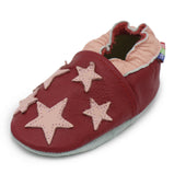 Carozoo Soft Sole Leather Shoes Five Star Dark Red