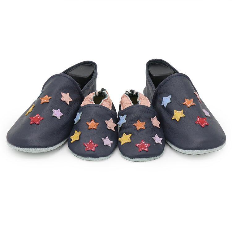 Colorful Star Dark Blue Parent Child Matching shoes-slippers