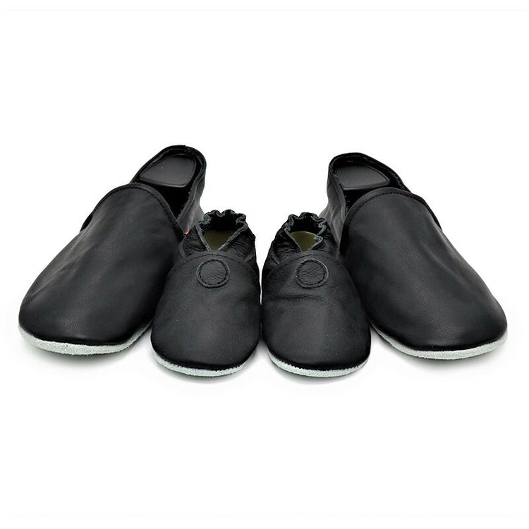 Solid Black Parent Child Matching shoes-slippers