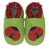 ladybug green outdoor up to 4 Years Rubber sole Genuine leather Baby Kids Toddlers