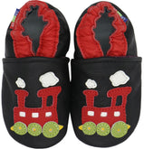 Train Black C1 outdoor shoes up to 4 Years Rubber Sole Genuine Leather Baby Toddlers Kids