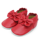 Bow Fringe Red soft sole leather baby-infant shoes up to 2 Years Old